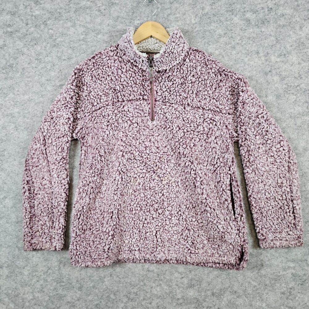 Dylan Women's Mottled Pink‎ Size S Quarter Zip Sherpa/Fleece Faux Fur Pullover